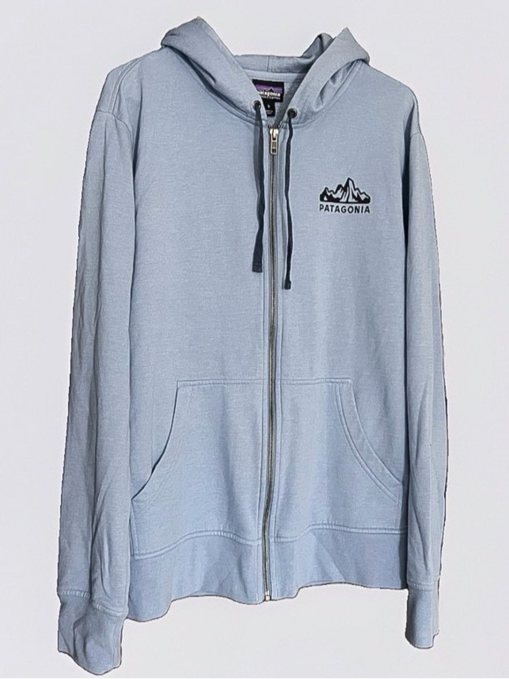 Patagonia Men's Light Blue Full-Zip Hoodie Sweatshirt Small